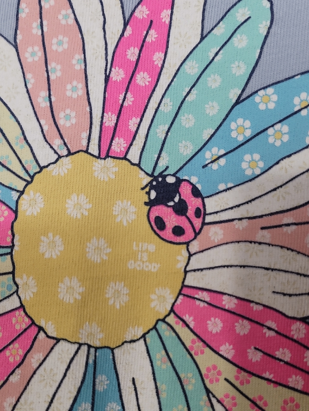 Life Is Good Crusher Short Sleeve T-Shirt Size XL Sunflower Ladybug Graphic Cott - Picture 4 of 8